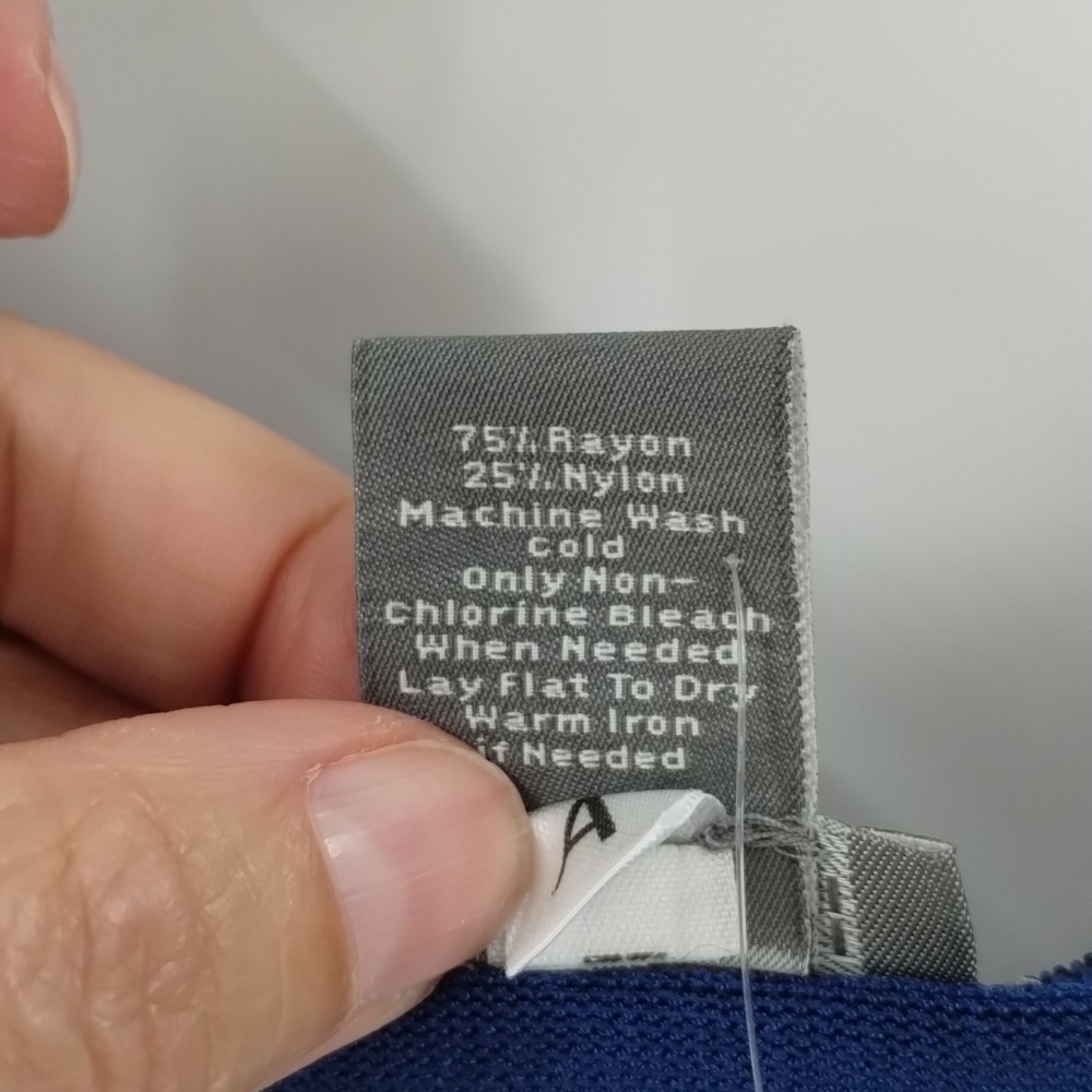 Ann Taylor royal blue stretch top size XS fitted cap short sleeve Factory - Picture 7 of 9